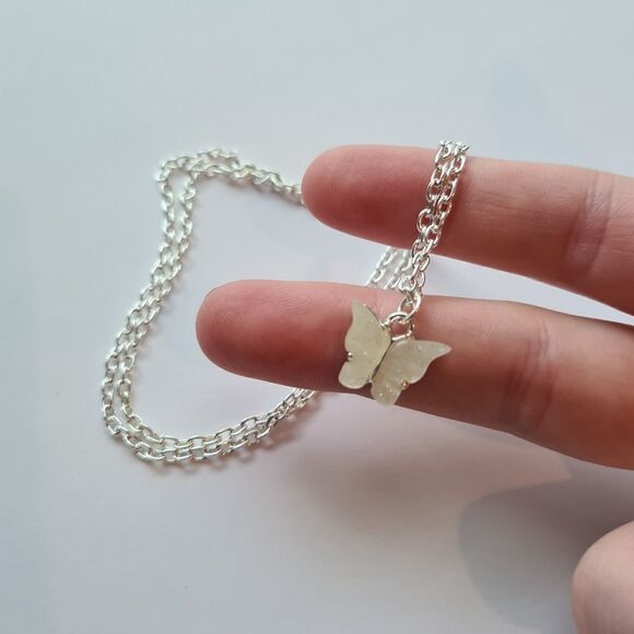 Jewelry - Cute White Butterfly Necklace for Women Sweet Gift